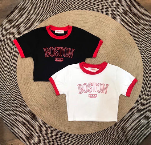 BOSTON Printed Crop T-shirts